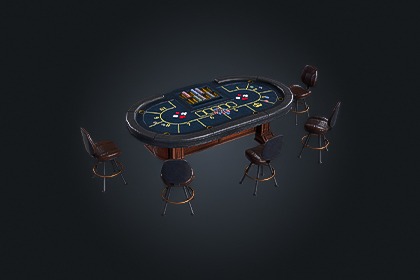 Poker Table V6(扑克牌桌) – 赌场博彩 | 游戏就绪 PBR | 兼容 Built-in 与 URP