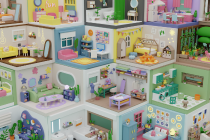 卡通风格舒适型房间及内饰合集3(Cozy Cartoon Rooms Interior 3)