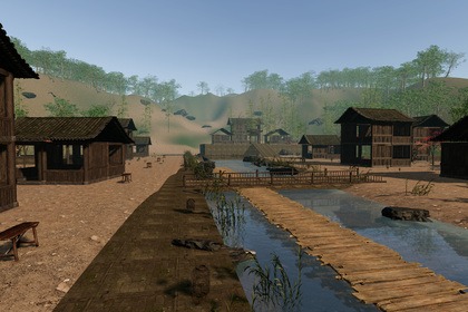 雾隐水寨:可游览古风河谷与模块化建筑场景