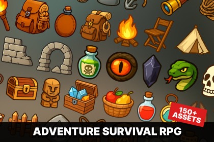 冒险生存 RPG 图标 – 物品、工具、宝藏、废墟