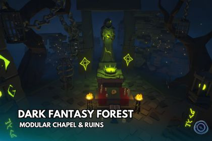 Low Poly Dark Fantasy Forest, Chapel & Ruins – RPG Environment Kit