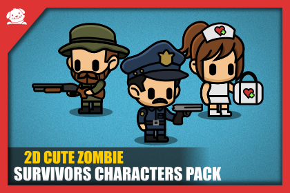 2D Cute Zombie Survivors (With Source) 2D 可爱僵尸幸存者角色（含源文件）