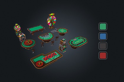 Casino Pack V1（赌场组合包）– 博彩合集 | 游戏就绪 PBR | 兼容 Built-in 与 URP