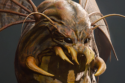 蠕虫 Lt2 - 风格化恐怖生物 (Worm Lt2 - Stylized Horror Creature)
