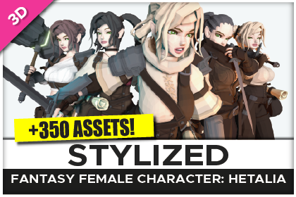 STYLIZED Fantasy Female Character: Hetalia - Poly 3D Art