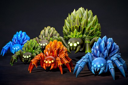 蜘蛛元素套装 - 风格化奇幻蛛形生物 (Spider Elementals Pack - Stylized Fantasy Arachnids)