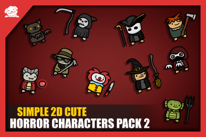 Simple 2D Cute Horror Characters Pack 2 简约 2D 可爱恐怖角色包 2