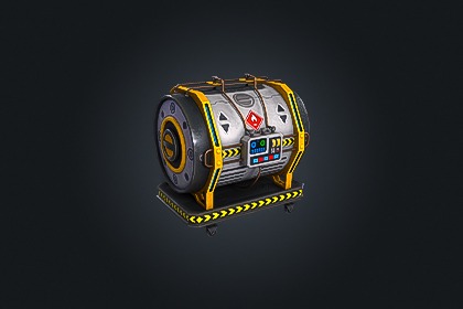 SCI-FI Fuel Tank V1（科幻燃料储罐）– 未来储存装置 | 游戏就绪 PBR | 兼容 Built-in 与 URP