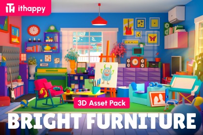 亮色家具 - 低多边形3D模型资源包