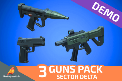免费：科幻低多边形武器包 - Sector Delta | Cosmic Retro