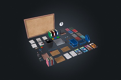 Office Stationery V1（办公文具）– 办公用品与桌面配件 | 游戏就绪 PBR | 兼容 Built-in 与 URP