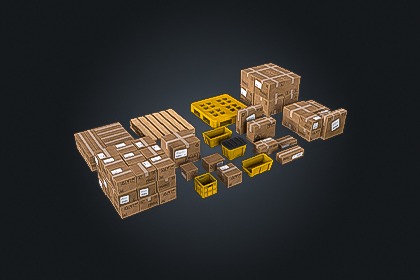 Warehouse Crates Pack V1（仓库板条箱组合包）– 工业仓储  | 游戏就绪 PBR | 兼容 Built-in 与 URP