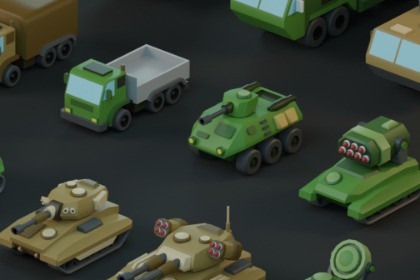 Lowpoly 军用装甲军车战略资产包