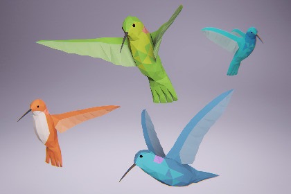 Low Poly Bird: Hummingbird