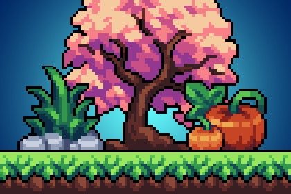 Pixel Flora (Trees, Plants and Props) - 像素植物资源（树木、植物与道具）