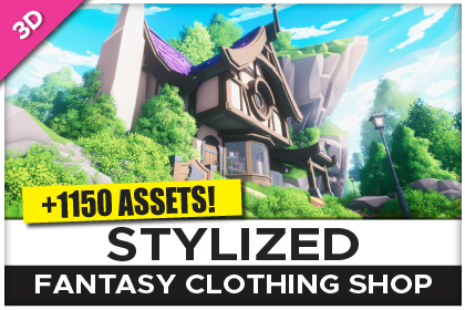 STYLIZED Fantasy Clothing Shop - Low Poly 3D Art