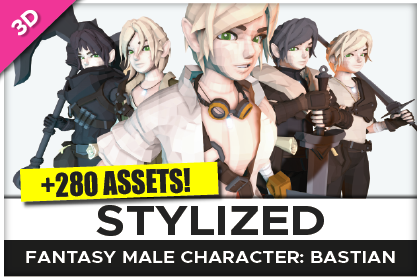 STYLIZED Fantasy Male Character: Bastian - Poly 3D Art