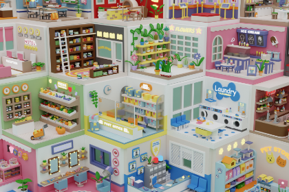 卡通风格行业主题商铺房间及内饰合集1（Cozy Cartoon Profession Rooms Interior）