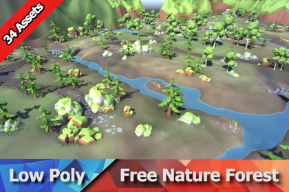 Low Poly 免费低多边形自然森林资源包 (Free Natue Forest)