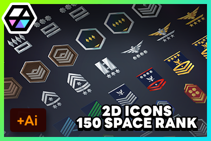 2D Icons - 150 Space Rank