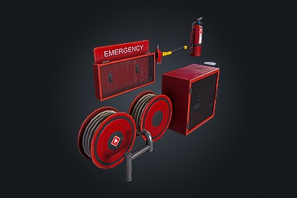 Emergency Fire Pack V1 (消防应急组合包) – 消防安全设备 | 游戏就绪 PBR | 兼容 Built-in 与 URP
