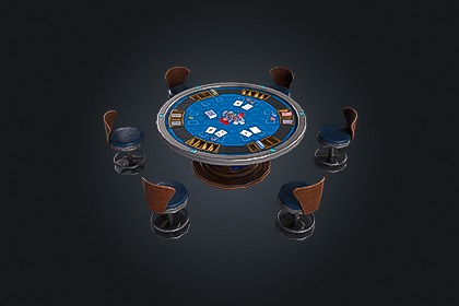 Poker Table V4（扑克桌) – 赌场博彩  | 游戏就绪 PBR | 兼容 Built-in 与 URP