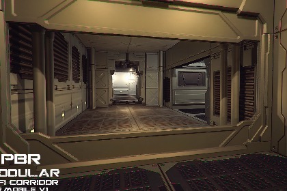 PBR Modular Sci-Fi Corridor v1 VR/Mobile