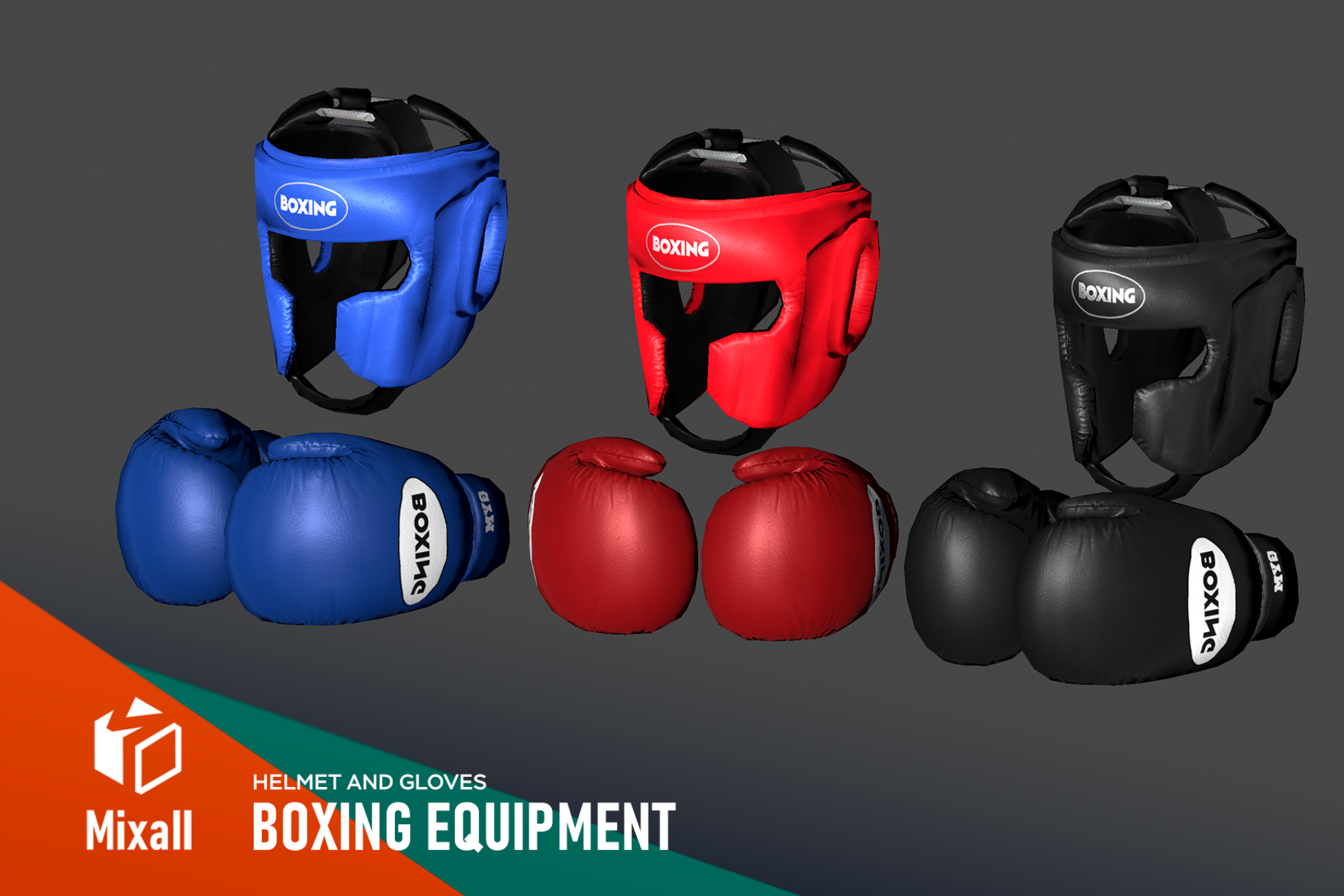 拳击装备 (Boxing equipment) - 头盔与手套 | 3D 武器 | Unity 中国资源商店