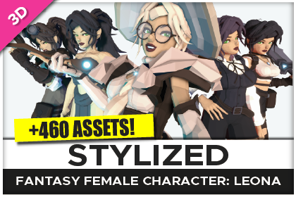 STYLIZED Fantasy Female Character: Leona - Poly 3D Art