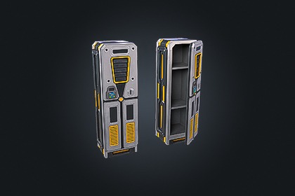 SCI-FI Locker V1（科幻储物柜）– 未来储物柜 | 游戏就绪 PBR | 兼容 Built-in 与 URP