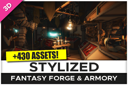 STYLIZED Fantasy Forge & Armory - Low Poly 3D Art