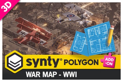 POLYGON - War Map - WWI - Art by Synty