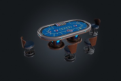 Poker Table V3（扑克桌) – 赌场博彩 | 游戏就绪 PBR | 兼容 Built-in 与 URP