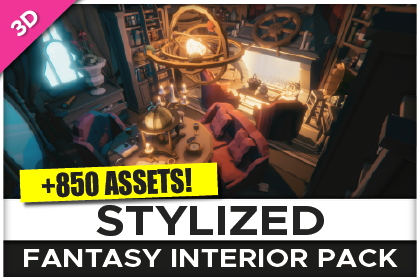 STYLIZED Fantasy Interior Pack - Low Poly 3D Art