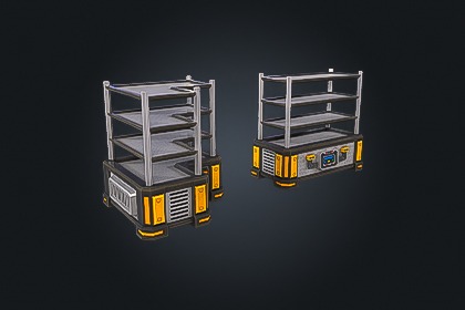 SCI-FI Shelving V1（科幻置物架）– 未来科技 | 游戏就绪 PBR | 兼容 Built-in 与 URP