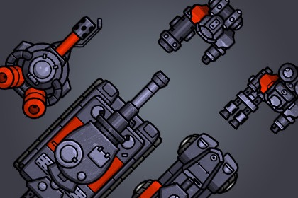 Top-Down Assets: Military Pack - 俯视角资源：军事包