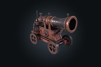 Steampunk Cannon V1（蒸汽朋克加农炮）– 奇幻武器 | 游戏就绪 PBR | 兼容 Built-in 与 URP