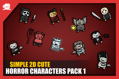 Simple 2D Cute Horror Characters Pack 1 简约 2D 可爱恐怖角色包 1