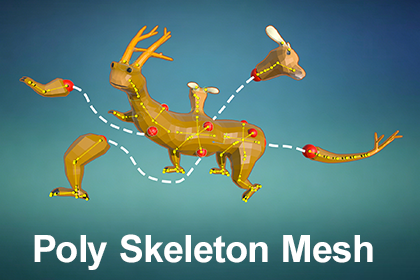 程序低多边形骨架网格生成器(Poly Skeleton Mesh - Procedural Generator)