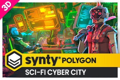 POLYGON - Sci-Fi Cyber City Pack - Art by Synty