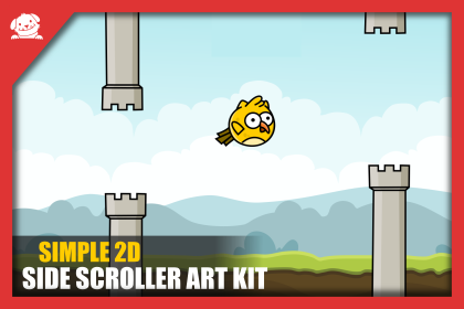 Free Simple 2D Side Scroller Assets Art Kit (免费简易 2D 横版卷轴游戏美术素材包)