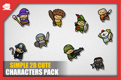 Free Simple 2D Cute Characters Pack (免费简约 2D 可爱角色包)
