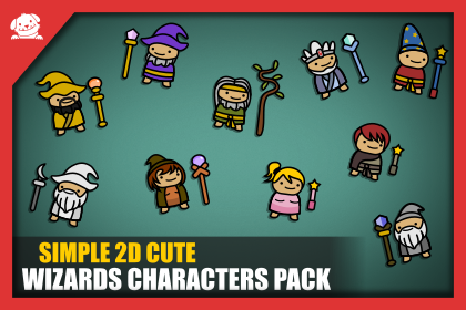 Simple 2D Cute Wizards Characters | Simple 2D 可爱巫师角色