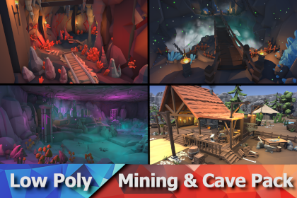 Low Poly 终极低多边形采矿、洞穴与锻造资源包 (Mining, Cave, Blacksmith)