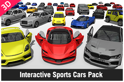 Interactive Sports Cars Pack – 38 Realistic Vehicles