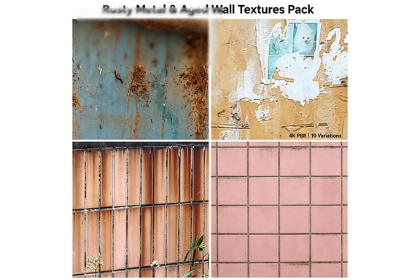  Rusty Metal & Old Wall Textures - 19 PBR  4K