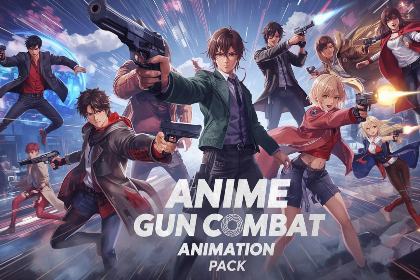 Anime Gun Combat Animation Pack - Dual & Single Handgun