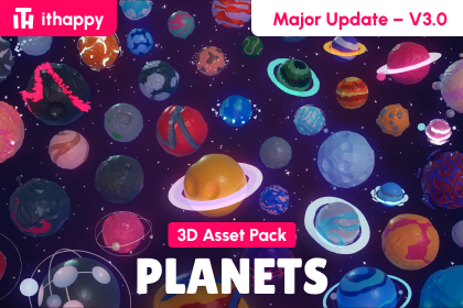 行星 - 低多边形3D模型资源包