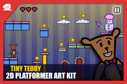 2D Cartoon Platformer Assets Art Kit (2D 卡通平台游戏美术资源包)