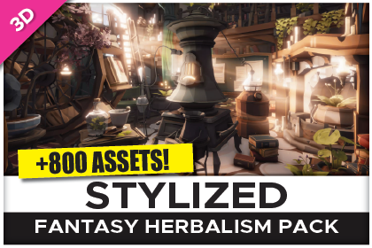 STYLIZED Fantasy Herbalism Pack - Low Poly 3D Art